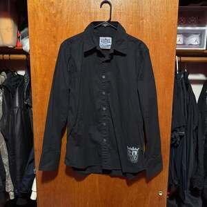 Affliction X Guess Grunge Studded UK Flag London Vintage Button Up Shirt